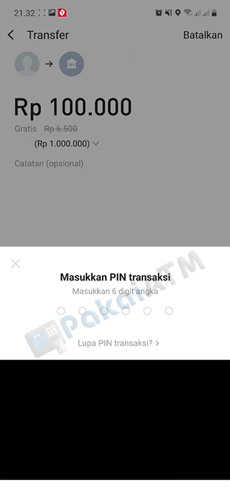 8. Masukkan PIN Transaksi - 18 Cara Transfer Uang di LINE Bank : Sesama & Bank Lain