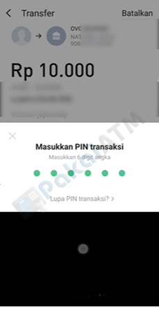 9. Masukkan PIN Transaksi 1 - 10 Cara Top Up OVO Lewat LINE Bank 2022 : Limit & Admin