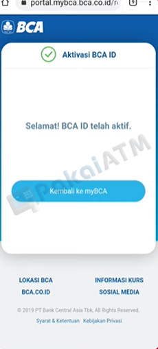 12. BCA ID Telah Aktif