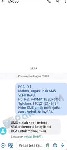 9. SMS Telah Diterima BCA