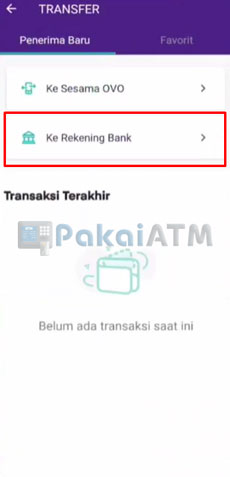 10. Klik Ke Rekening Bank