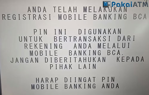 Selesai Verifikasi Ulang BCA Mobile di ATM